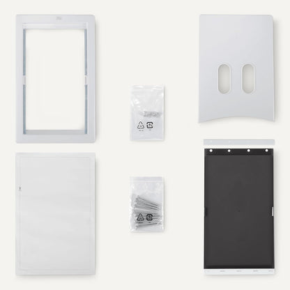 Amazon Basics Adjustable Plastic Dog and Cat Door, Large, 20.00’’ x 13.31’’ x 4.45’’, White and Grey