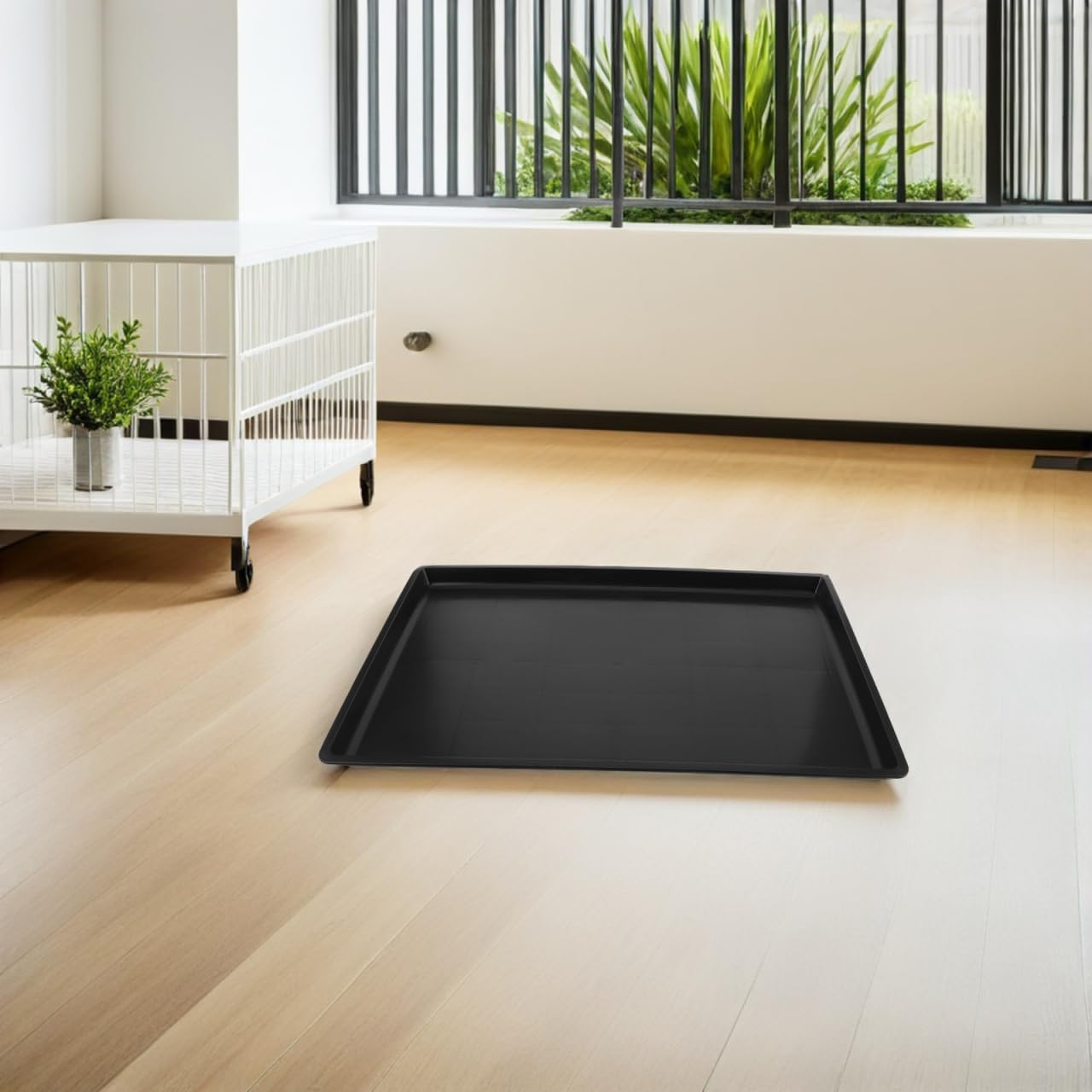 Replacement Dog Crate Pan Thick Plastic Cage Bottom Tray Leakproof Pet Tray for Bird Cage Rabbit Litter Box Indoor Waste Management 19.5X13.4 Inch