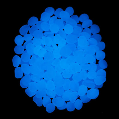 Oubest Fish Tank Rocks Glow in The Dark Pebbles for Garden Aquarium Plant PotsBonsai Walkway Driveway 100pcs Blue