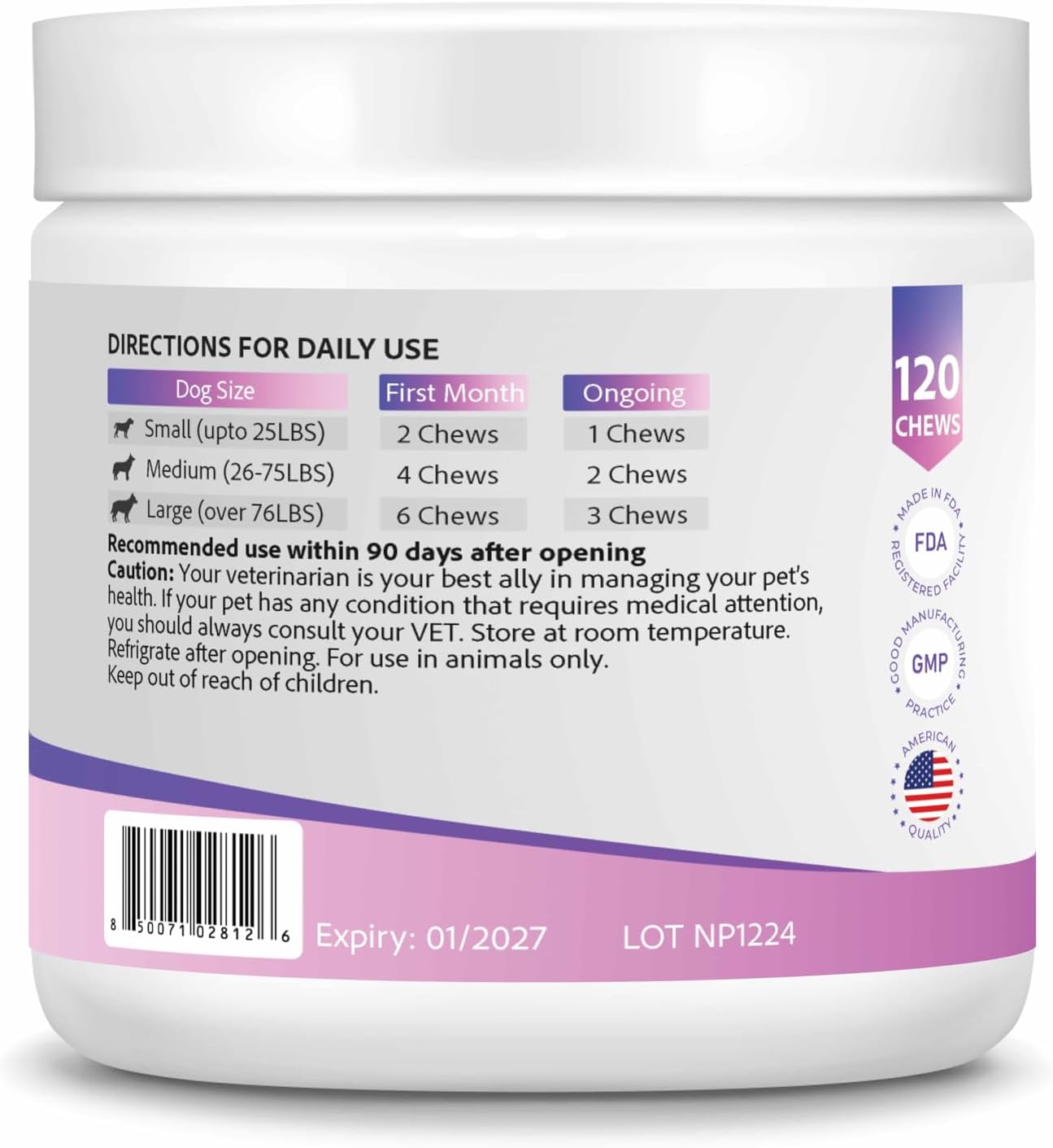 Dog Vitamins & Supplements – Dog Multivitamins Chewable – Supports Brain, Immune, Digestive Health & Skin Coat – Pet Vitamins and Supplements 120 Chews