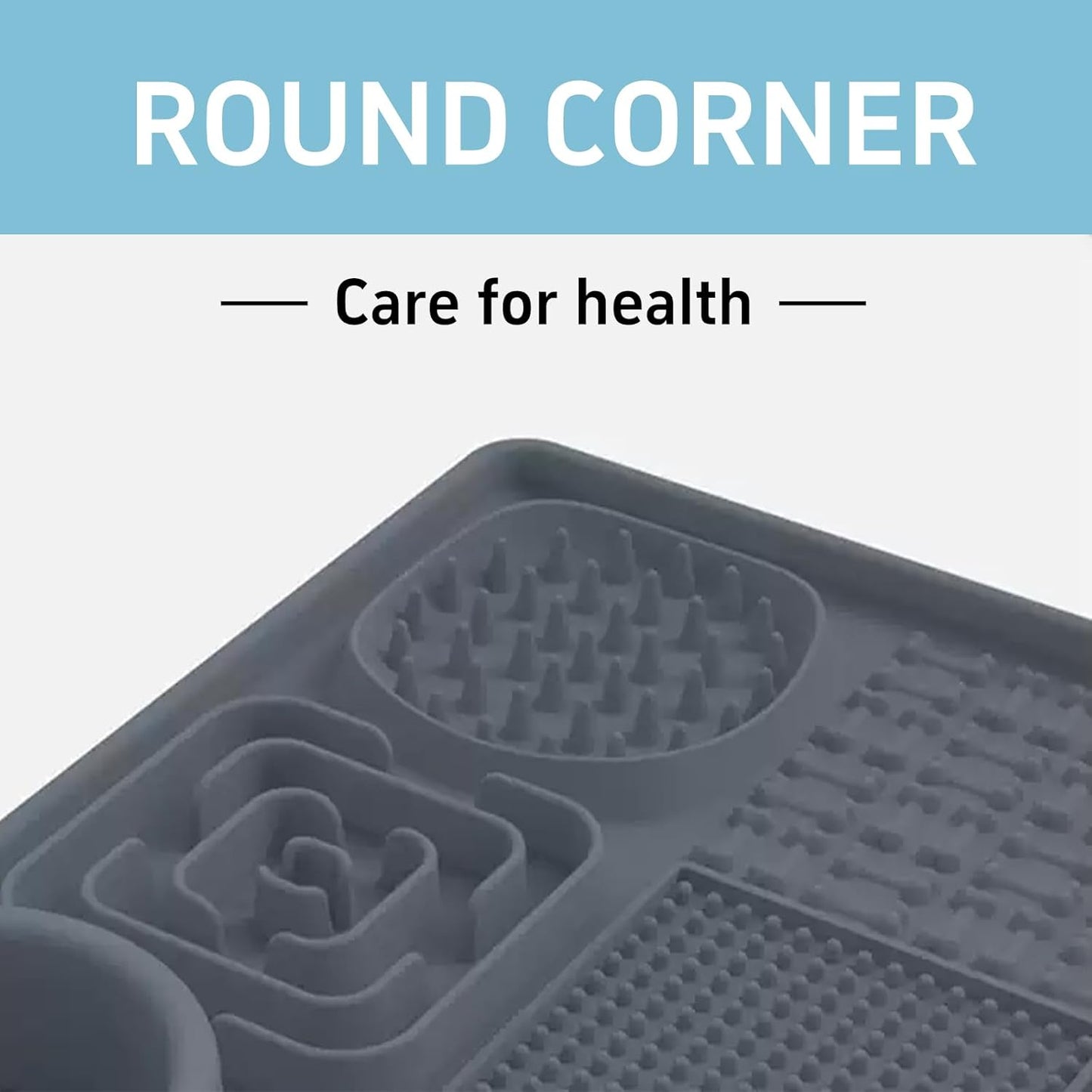 Pet Slow Feeder Licking Mat, 6-in-1 Multifunctional Bowl for Dogs & Cats, Food-Grade Silicone, Non-Slip Suction Cup，for Small & Medium Breeds (Blue)