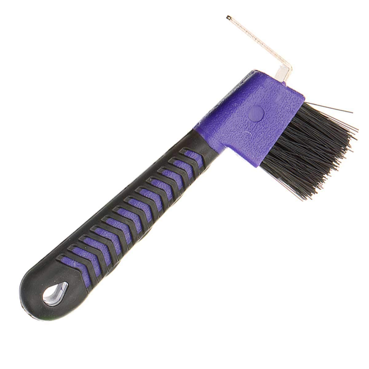 Horse Hoof Pick Brush with Soft Touch Handle (Purple)
