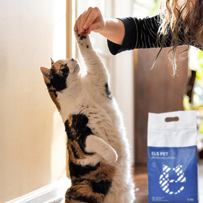 2PCS 3 in 1 Mixed Cat Litter，Strong Clumping Cat Litters,Odor Control and Unscented Ultra Absorbent Water Flushable Bentonite Tofu Cat Litter,Dust-Free,5.5 lbs/Bag