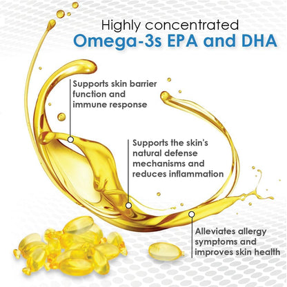 Omega Caps HP Snip Tips for Medium and Large Dogs High Potency EPA and DHA Maximum Bioavailability Fish Oil Supplement Vet Formulated Made in USA Skin Coat Joint and Heart Health 60 Capsules