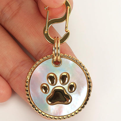 18K Gold Plated Nature Shell QR Code Pet ID Tags Personalized Dog Tag and Cat Tags Editable Online Profile Free Page Emergency Contacts Scan QR to Receive Instant Pet Location Alert Emails(18K Gold)