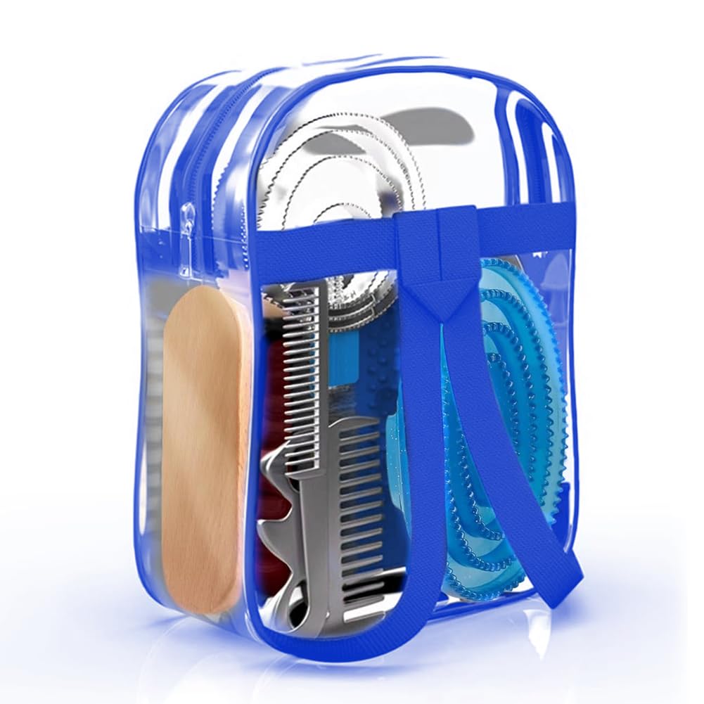 La La Pet® Grooming Kit with Bag - 11Pcs Brush Set for Horse Cleaning, Care and Tack Room Supplies