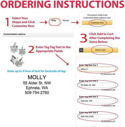 GoTags Cat ID Tag, Personalized Cat Shape Pet ID Tag in Stainless Steel, Includes up to 4 Lines of Custom Engraved Text – Stainless Steel, Kitty Face