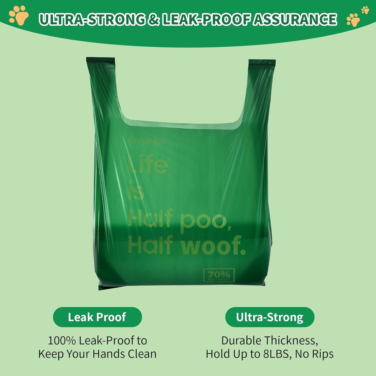 125 Bulk Pack Extra Large Dog Poop Bags for A&H Swivel Bin Pooper Scooper, Pet Waste Bags with Handle for Dog Poop Cat Litter, Heavy Duty Leakproof Unscented