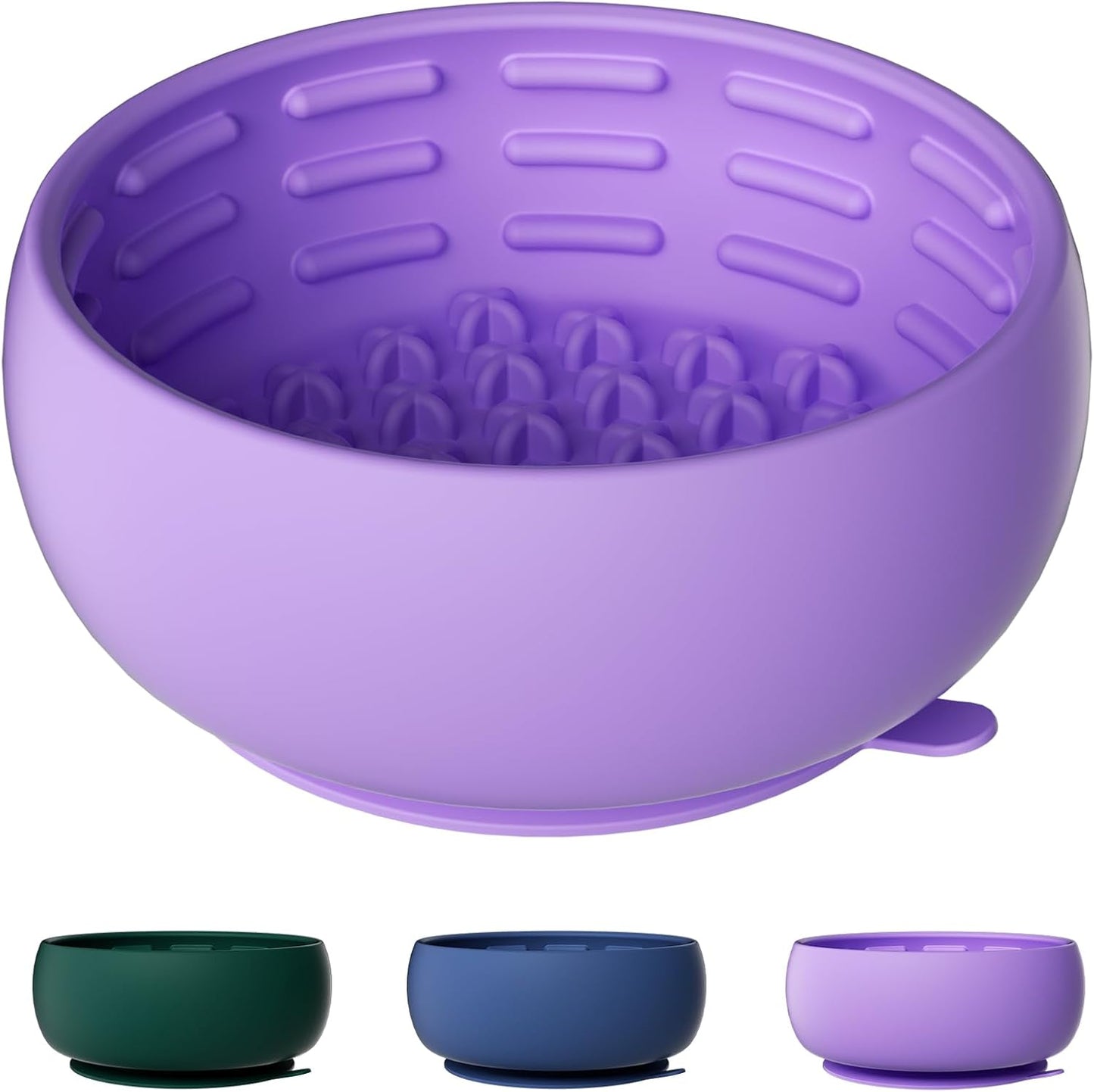 Purple Dog Puzzle Toy & Lick Mat for Bathing - Grooming Helper & Boredom Buster Slow Feeder Bowl with Suction Cups for Dogs and Cats - Interactive Treat Dispenser(Only for Small Dogs)