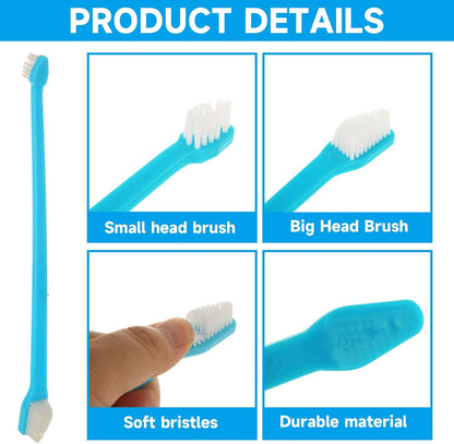 200 Pcs Dog Toothbrush Dual Headed Dental Brushes Puppy Tooth Brushing Kit Long Handle Toothbrush for Small to Large Dog, Cat, Puppy & Kitten, 10 Colors