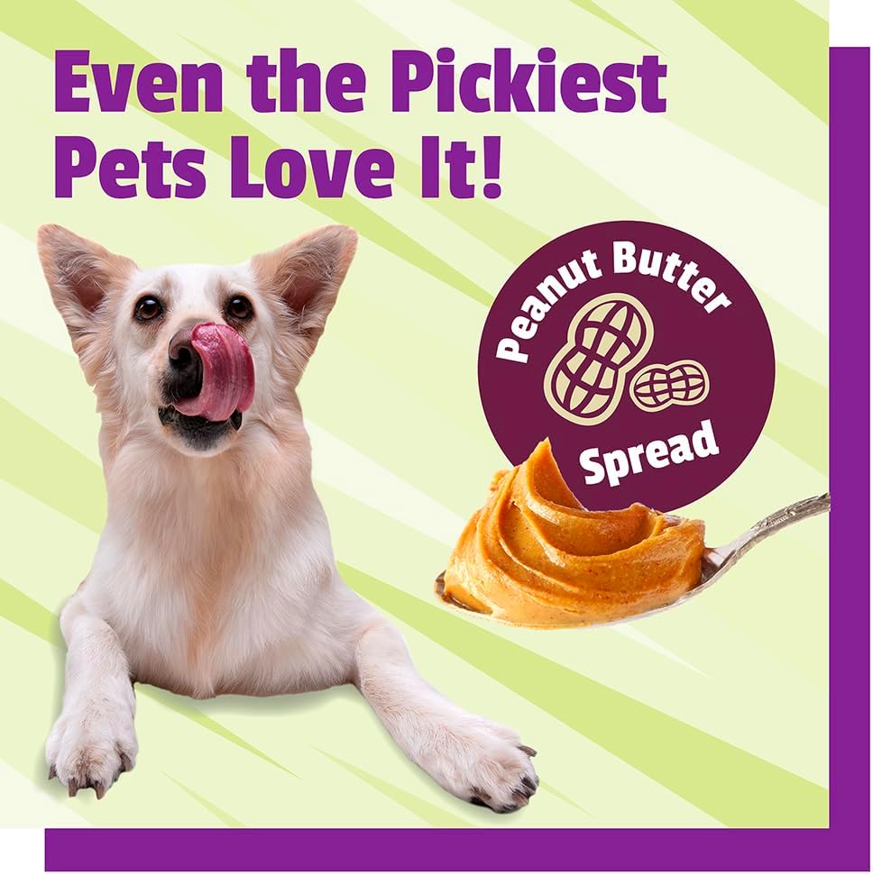 Pet Naturals BusyButter Easy Squeeze Calming Peanut Butter for Dogs, 6 Pouches - Great for Treats, Lick Mats, Training, Calming, and Occupier Toys