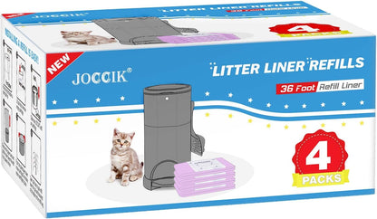Litter Refill Bags Compatible with Litter Chanp, 4 Pack One 36 Foot Litter Waste Receptacle Refill Liners