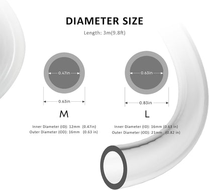 FZONE Aquarium Tubing 3M Class Clear for Aquatic Filter System Tubing 5/8" ID tubing