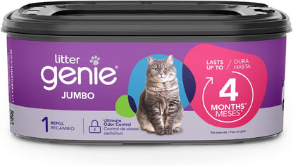 Litter Genie Refill Bags | Jumbo 1-Pack, 28 total ft | Up to 4 Months of Supply in 1 Cartridge | Ultimate Odor Control Cat Litter Bags