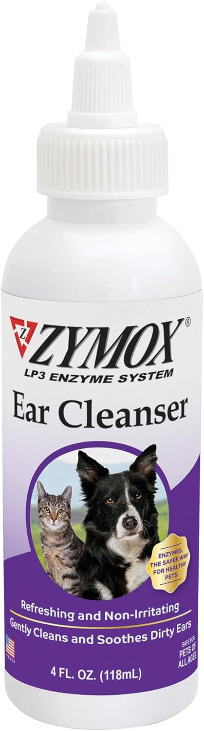 Zymox Ear Cleanser Solution for Dogs and Cats, 4oz