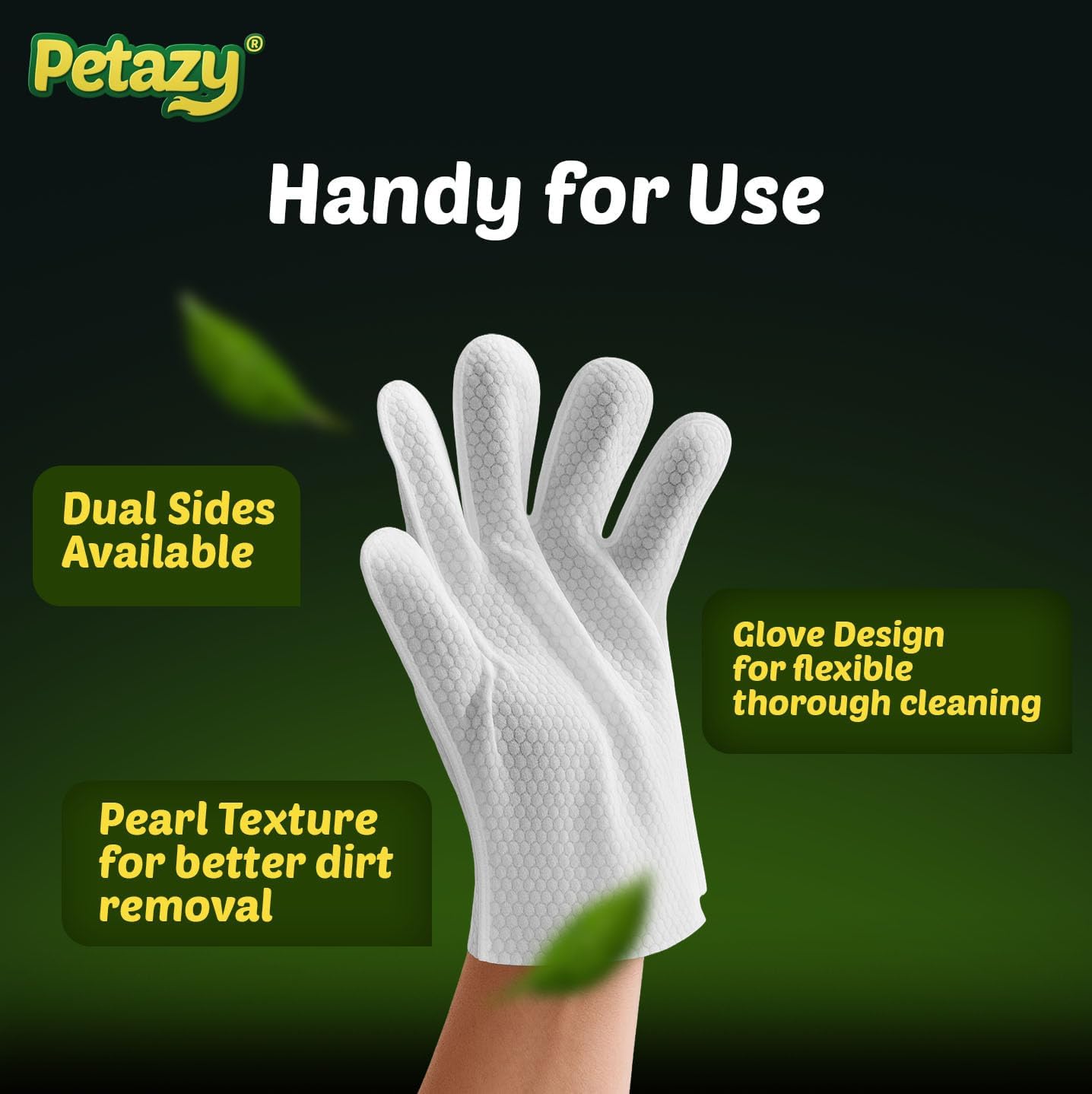 Pet Glove Wipes for Dogs & Cats – 50 Pack | Hypoallergenic, No Rinse, Extra Thick Cleaning Gloves with Aloe & Coconut Oil | Paws, Face, Ears & Butt | Travel Friendly, Gentle & Safe