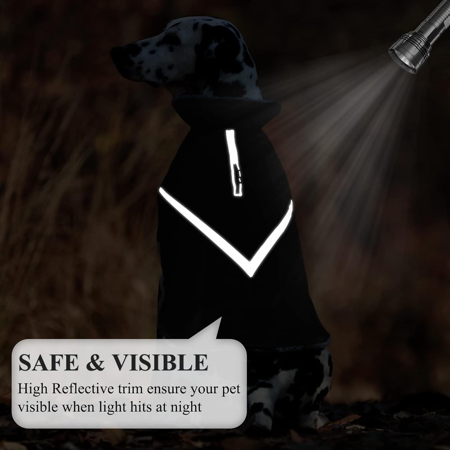 VIVAGLORY Chew Proof Dog Leash + Dog Coat, Running Waist Leash with Belt for Running Walking, Warm Fleece Lined Reflective