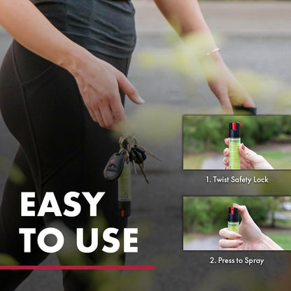 SABRE Protector Dog Spray with Key Ring, 14 Bursts, 12-Foot (4-Meter) Range, Humane Dog Attack Deterrent, Maximum Strength Allowed By EPA