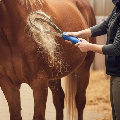 Stainless Steel Curry Comb, Horse Scraper Horse Hair Brush Horse Shedding Grooming Tool for Horses Dogs Goats Donkey Supplies