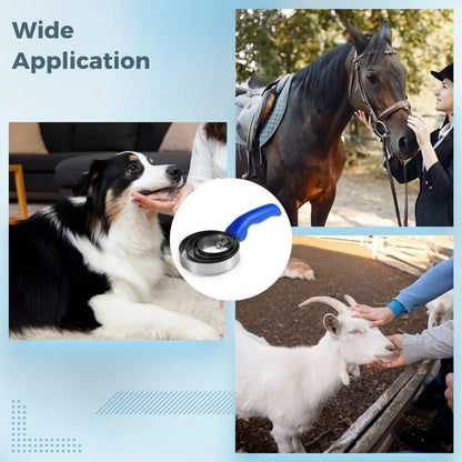 8 Pcs Reversible Stainless Steel Curry Combs, 4-Ring Metal Curry Brushes, Horse Brush Scrapers with Grip for Cow Sheep Pet Dog Goat Horse, Curry Comb Horse Brushes