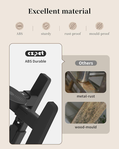 CZPET Dog Bowl Stand with Adjustable Height and Width [Stand Only], Single Raised Pet Water & Food Feeder for Medium & Large Dogs, Stable and Anti-Slip Eelvated Bowl