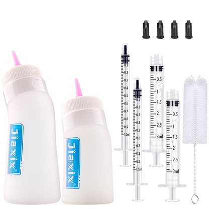 Puppy Bottles for Nursing,Puppys Bottles for Nursing Newborn Puppy,Syringe for Feeding Cat Bottle for Kittens,New Upgrade Kitten Silicone Newborn Supplies (Pink)