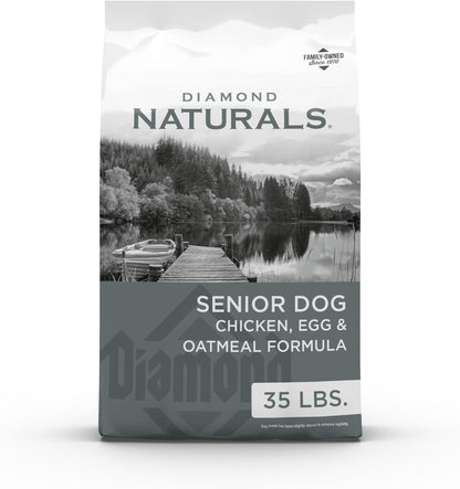 Diamond Naturals Senior Real Meat Recipe Natural Dry Dog Food With Real Cage Free Chicken, 35Lb