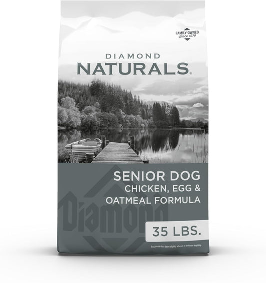 Diamond Naturals Senior Real Meat Recipe Natural Dry Dog Food With Real Cage Free Chicken, 35Lb