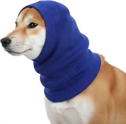 Dog Ear Muffs, Stretchy Hoodie for Dog, Non-Noise Blue Dogs Ear Muffs for Neck Warmer Bath Drying Noise Protection