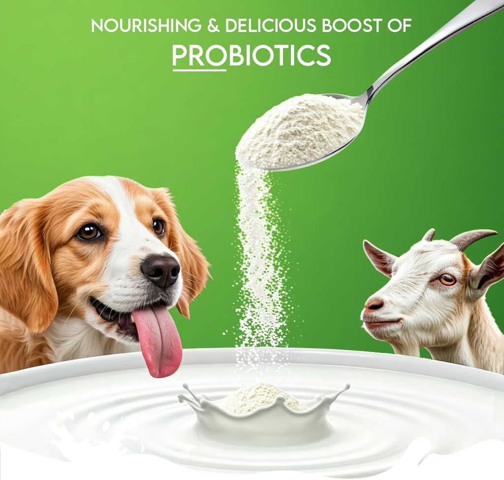 Pawfect Nature's Sip 100% Natural Goat Milk Powder for Dogs & Puppies| Easily Digestible| Source of Vitamins, Minerals, Probiotics| Healthy Topper| Hydration Support| 24 Scoops| (120g/4.23oz)