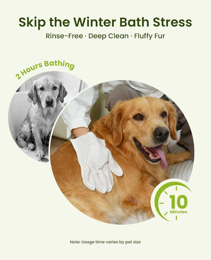 36PCS Pet Glove Wipes for Dogs & Cats, Extra Thick Double-Sided Dog Bath Wipes for Sensitive Skin, Lick-Safe Pet Cleaning Gloves & Cat Cleaning Gloves with Coconut Oil for Coat, Paws & Bottom