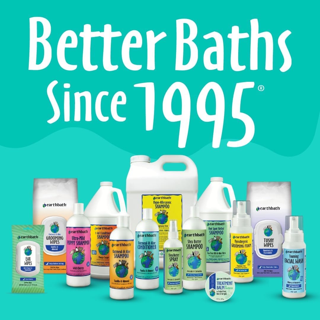 earthbath, Oatmeal & Aloe Conditioner - Dog Conditioner for Allergies & Itching, Dry Skin, Helps Relieve Itching, Made in USA, Cruelty Free Pet Conditioners, Fragrance Free Dog Wash - 16 Oz (1 Pack)