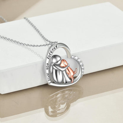 YFN Sterling Silver Keepsake Dog Pendant Necklace Dog Lover Memorial Gifts for Women