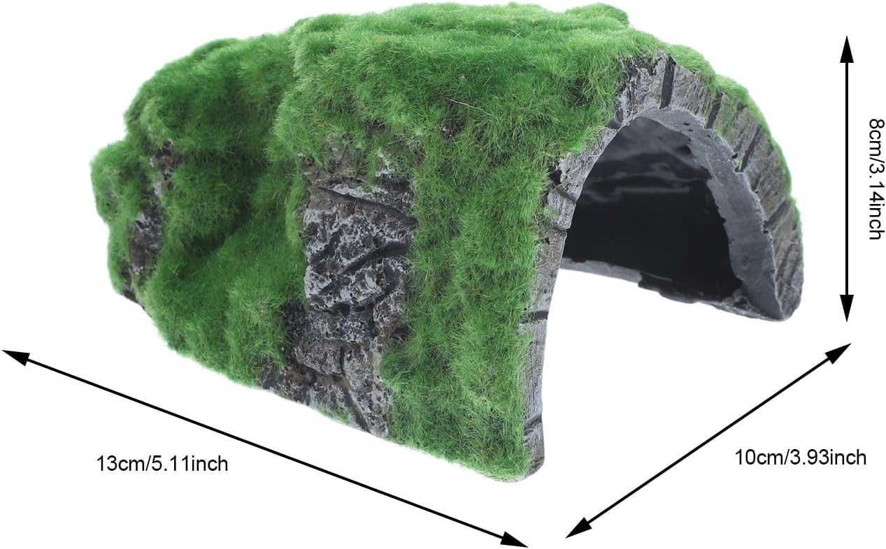 Large Resin Reptile Hideout Cave Basking Terrace, Realistic Tortoise Shelter and Gecko Hide for Terrarium Environment, Suitable for Bearded Dragons and Turtle Tanks