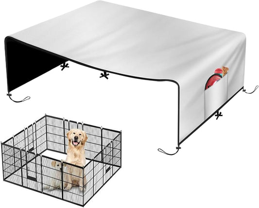 Kennel Cover - 210D Oxford Privacy Enclosure Tarp | Waterproof Large Dog Crate Cover - for Patio Picnic Outdoor Camping Backyard Beach Park Family Gathering