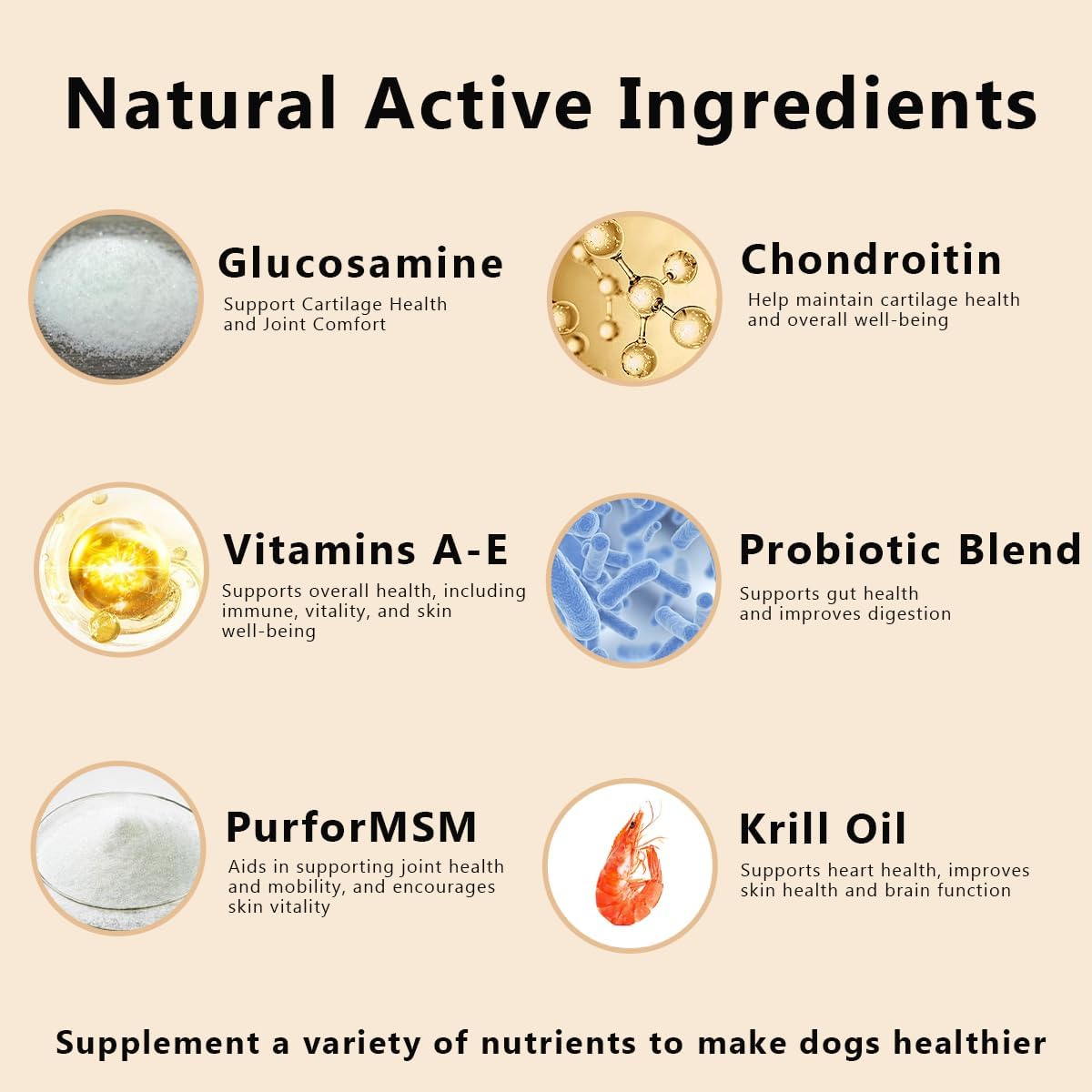 Dog Multivitamin Chewable with Probiotics,Dog Vitamins and Supplements for Hip & Joints,Pets Immune Support,Skin,Coat,Heart,Gut Health with Omega 3,Glucosamine for All Breeds Dogs-Senior & Puppy