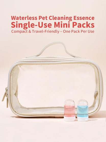 Waterless Dog & Cat/Kitten Shampoo – Odor Control, Safe to Lick, Plant-Based, No Bath Needed – Stain Remover – 8 x 0.41 fl oz (12ml) Travel Tubes – 4 Calming Scents – Ideal for Sensitive Pets