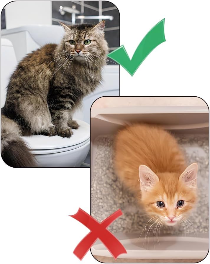 Cat Toilet Training Kit, Professional Universal Hygienic Pet Supply with Tray for Puppy Small Trainer Reusable Litter System Cleaning Kitty Potty Train to Use Cats Urinal Seat Tool Toilets