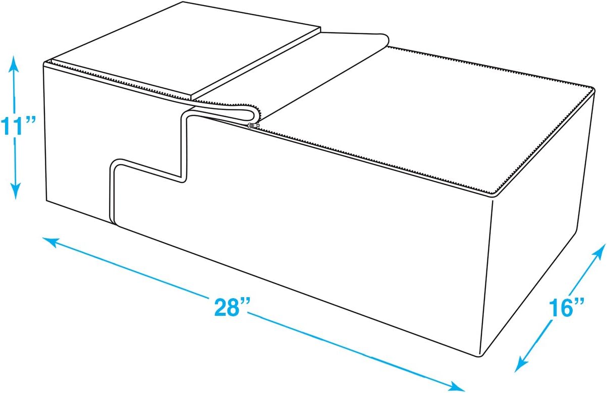 Best Pet Supplies Round Bed for Pet, 4-Step Pet Stair, Grey Linen (Foldable)