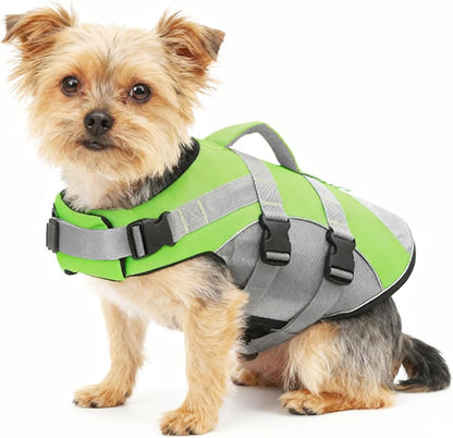 Dog Life Jacket with Reflective Stripes, Adjustable Pet Life Vest M for Swimming, Dog Life Jacket, Doggy Life Jackets, High Buoyancy &Visibility for Most Dogs