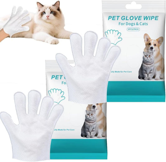 12 PCS Rinse Free Dog Shampoo Mitts, Waterless Dog Shampoo Mitts, Hypoallergenic Pet Bath Wipes Perfect for Dogs, Suitable for Daily Care and Travel