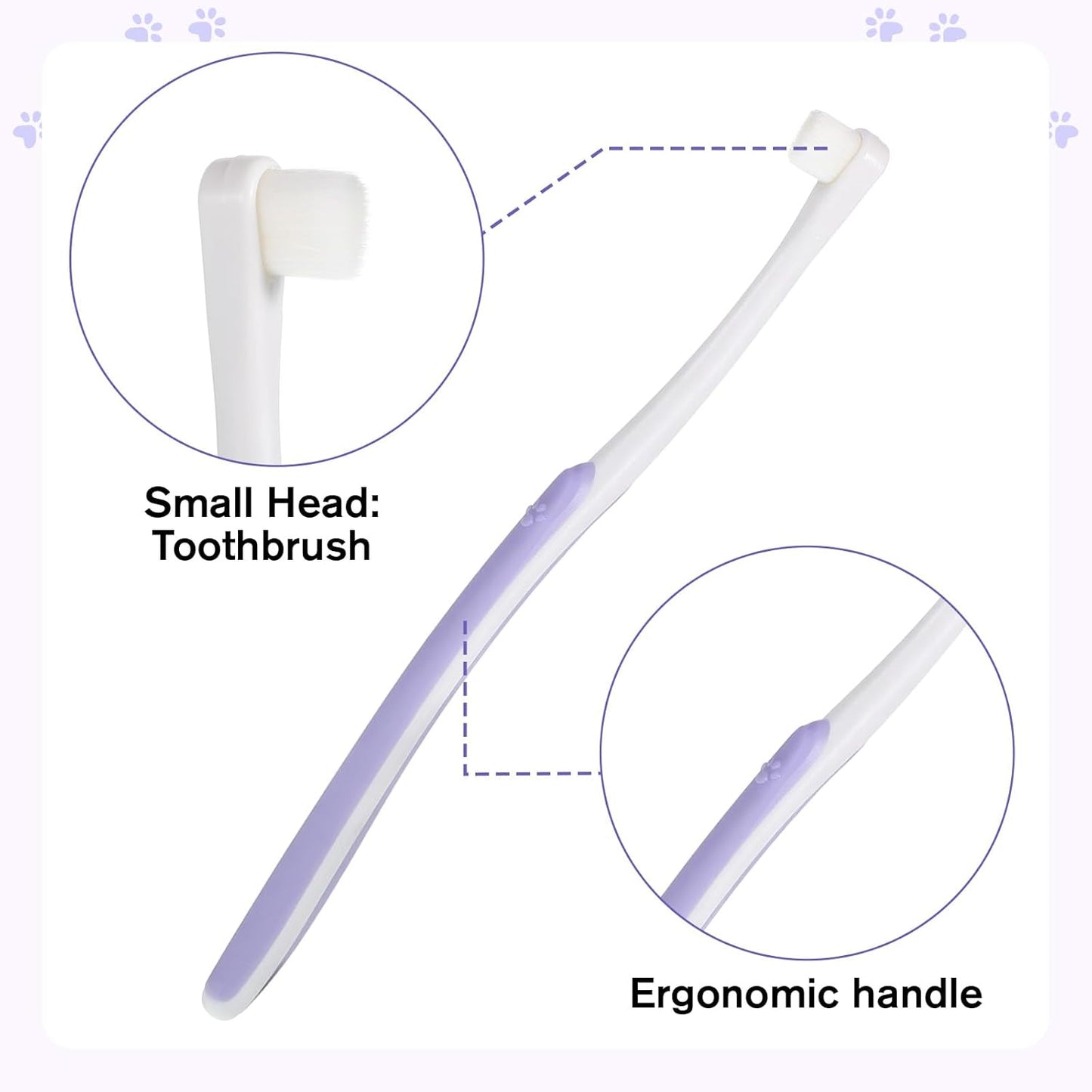 Small Dog Cat Toothbrush Pets Toothbrush Soft Bristle Cat Dental Brush Micro Head Puppy Tooth Brush Deep Clean Kit Portable Cats Dental Care for Puppy Kitten Daily Brushing