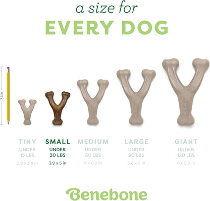 Benebone Wishbone Durable Dog Chew Toy for Aggressive Chewers, Made in USA, Small, Real Bacon Flavor