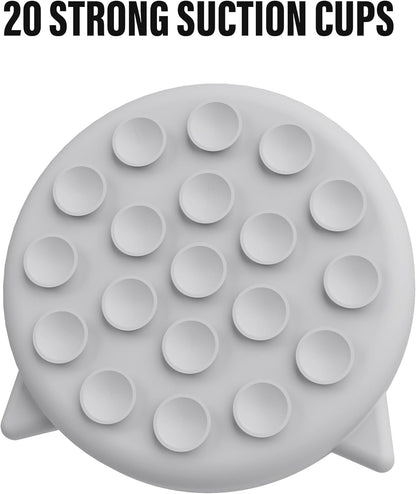 Silicone Cat Slow Feeder Bowl with Suction Cups - Interactive Puzzle Toy to Reduce Overeating in Kitty(Gray, 1 Cup)