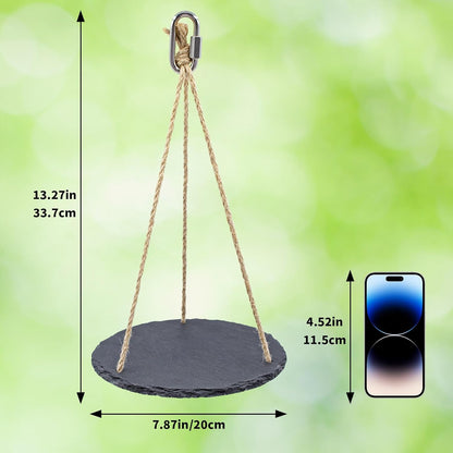 Bird Toys, Swing Perch Toys with Slate Rock and, Bird Playground, Cage Accessories for Budgies, Cockatiels, Lovebirds, Green Cheeks, Small to Medium Birds