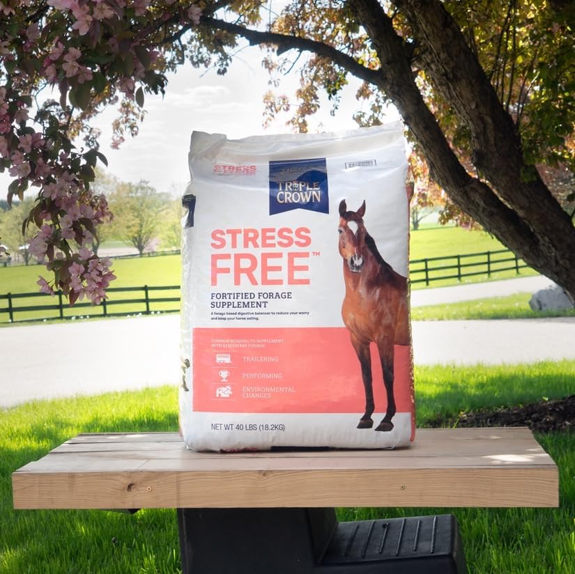 Triple Crown Stress Free Forage for Horses, Calming Equine Supplement, Stress Relief Forage, Anxiety Relief Horse Supplement, 50 lbs