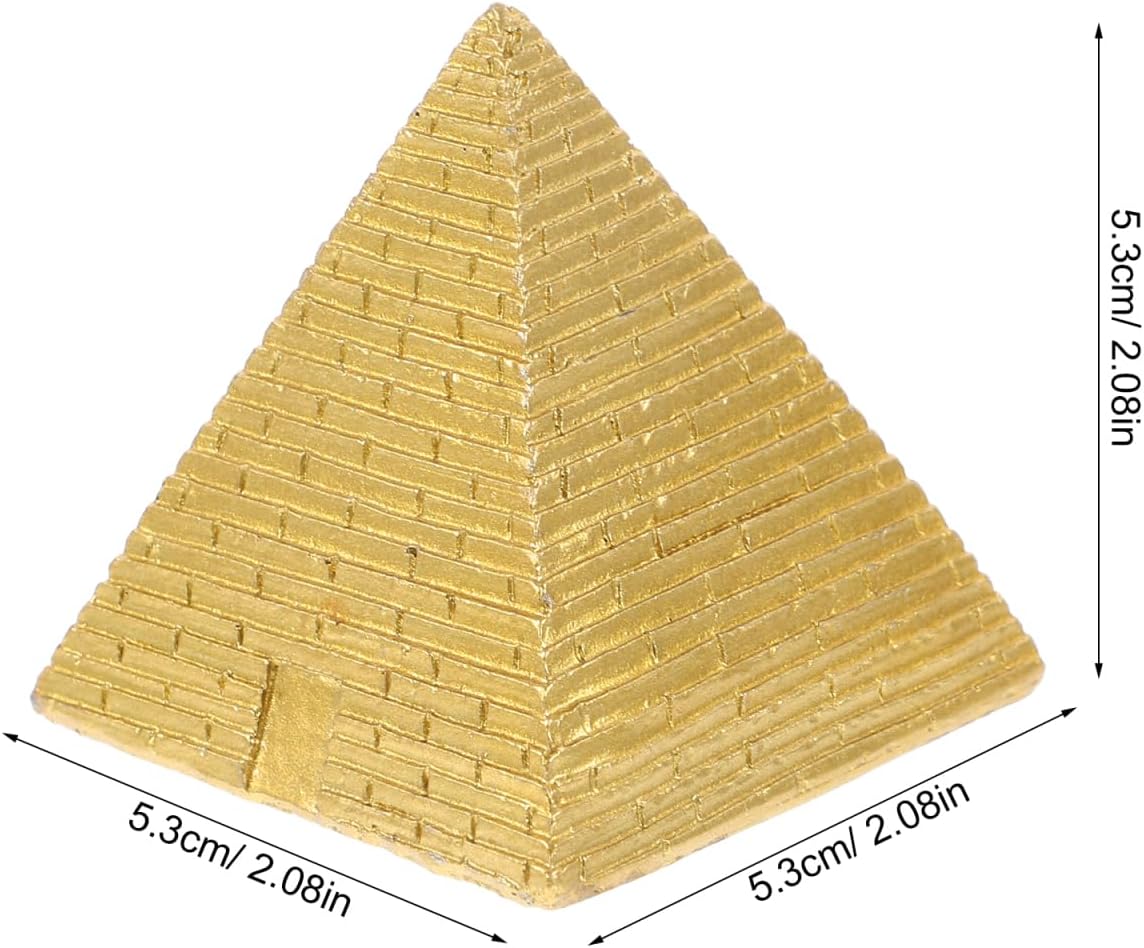 VICASKY Pyramid Egyptian Decor Pyramids Statue Head Figure Copper Mini Resin Figurine Sculpture Ancient Building Model Egypt Souvenirs Giza and The Meditation Decorations Statues Table