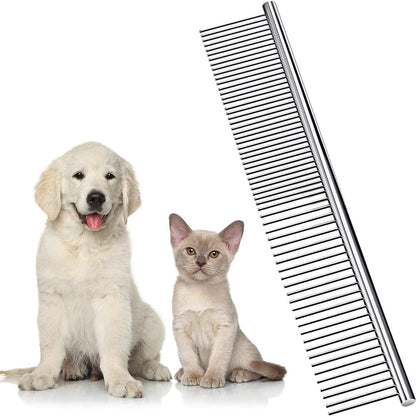 Dog Combs for Grooming, Metal Cat Comb for Removing Tangles and Knots, Professional Grooming Tool for Long Haired Dog, Cat and other pets