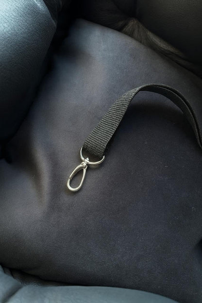 Dog Car Seat for Small Dogs, Travel Booster Bed with Safety Belt, Eco Leather Pet Seat, Black