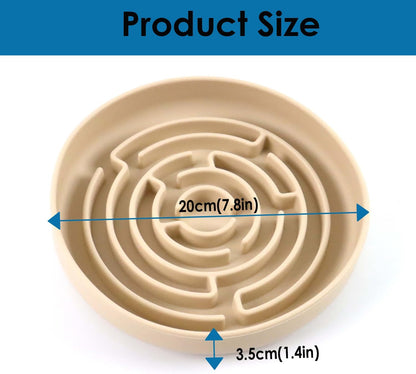 Slow Feeder Dog Bowl, Cat Slow Feeders Slow Eating, Modern Lick Mat Design, Reduces Gulping, Dishwasher Safe, Suit for All Cat & Dog Breeds (Beige)